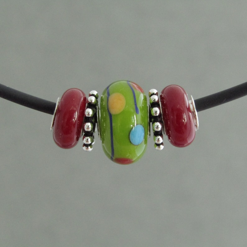 Kiwi Green Dot Changeable Bead Necklace