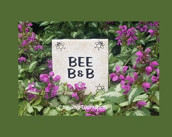 Bee B & B Garden Sign, Bee Garden Gift, Beekeeper Gift, Pollinator Garden, Mother's Father's Day Gift Free Ship Domestic, ChawinsWorkshop