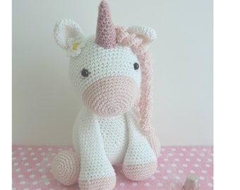 Peluche Licorne, peluche decorative, coton, fait main