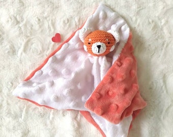 Red panda comforter, baby comforter, handmade for birth photo session, - Gaspard -