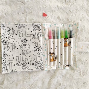 Libro para colorear lavable, cero residuos, - juego de viaje -