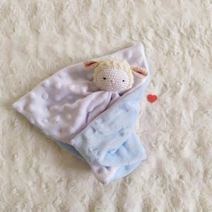Knuffeldoekje van schapenvacht, babyknuffeldoekje, Oeko-Tex katoen, handgemaakt afbeelding 12