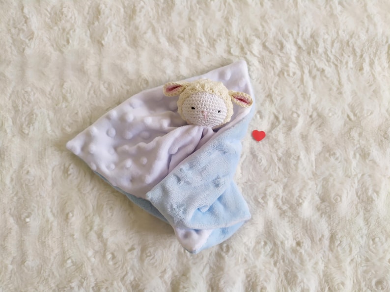 Knuffeldoekje van schapenvacht, babyknuffeldoekje, Oeko-Tex katoen, handgemaakt afbeelding 12