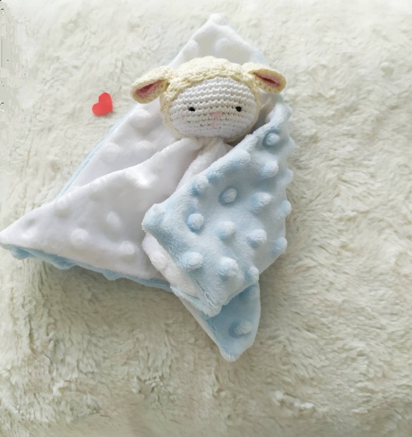 Doudou Bebe Sheep Lamb Cotton Organic Handmade For Birth Etsy
