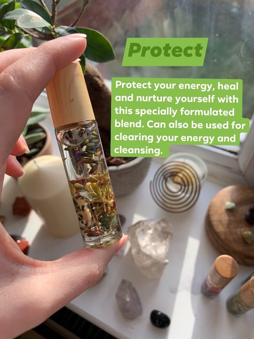 Essential oil rollers with crystals dried herbs and flowers. Etsy