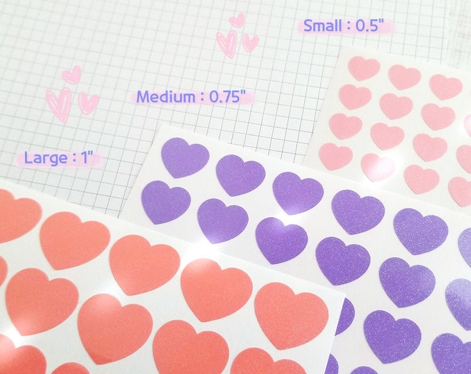 Chubby Heart Permanent vinyl Sticker Sheet