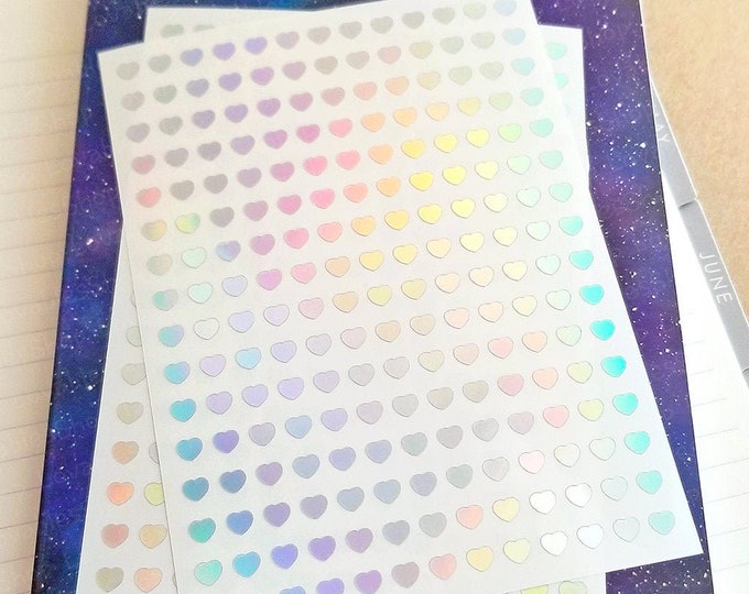 Tiny Chubby Heart 0.2" Inch Permanent vinyl Sticker Sheet