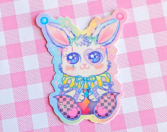 Clown Bunny Vinyl Sticker