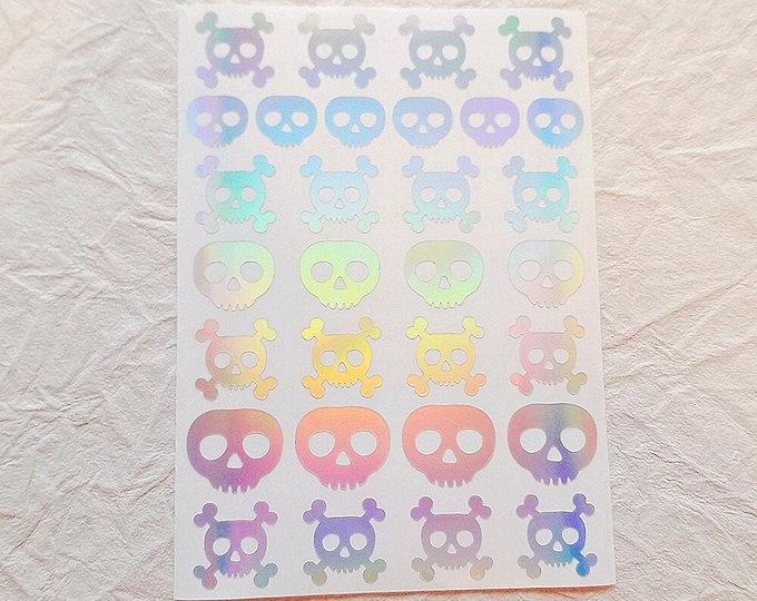 Skull Permanent Vinyl Sticker Sheet