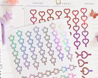 Heart & Star Chain Vinyl Sticker Sheet