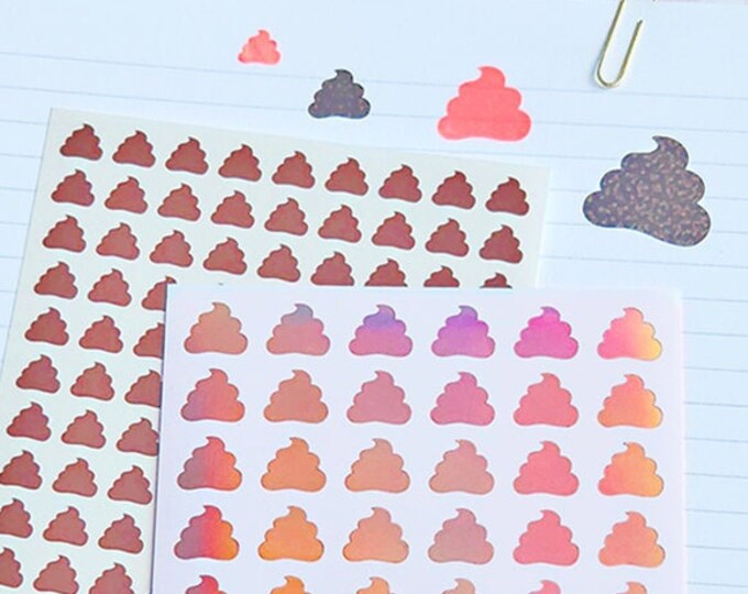 Poop 0.35"~1" Vinyl Sticker Sheet