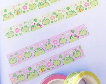Set of 2 (Pink & Yellow) Froggy  Washi Tapes