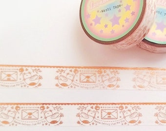 White Special Delivery Rose Gold Foiled Washi Tape