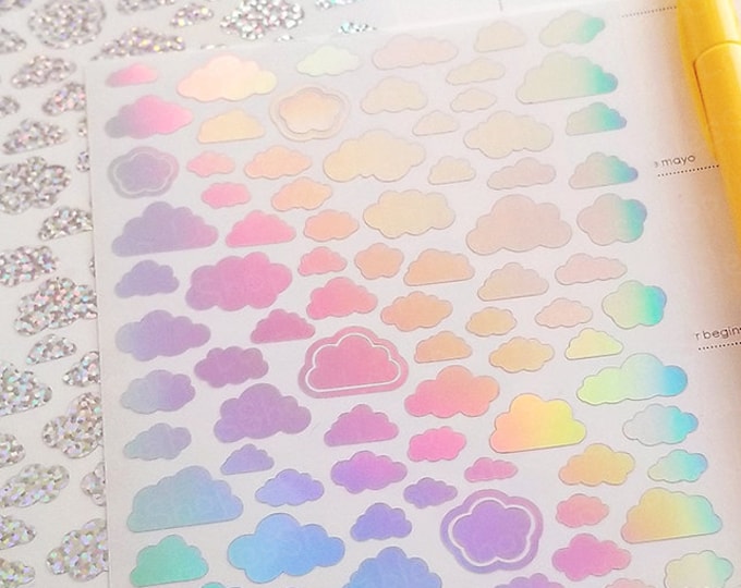 Cloud Permanent Vinyl Sticker Sheet