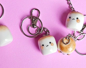 Toasted Marshmallow Clay Keychain