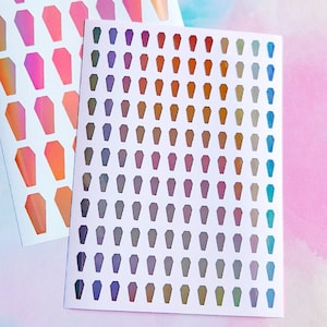 Coffin Shaped Vinyl Sticker Sheet