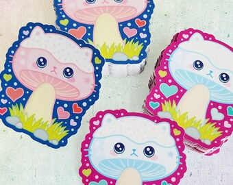Cat Mushroom Vinyl Sticker
