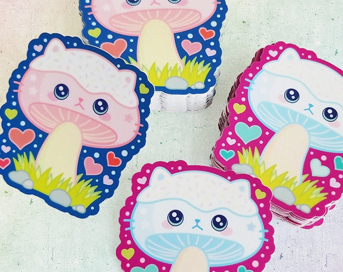 Cat Mushroom Vinyl Sticker