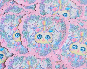 Clown Cat Vinyl Sticker