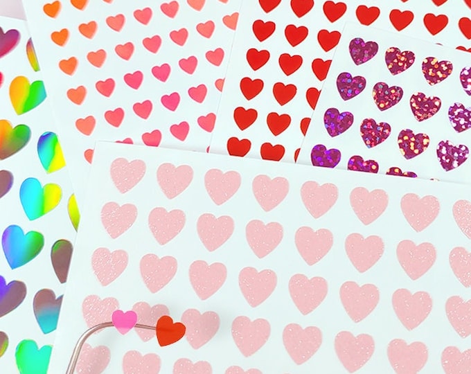 Tiny Heart 0.2"~0.5" Inch Vinyl Sticker Sheet