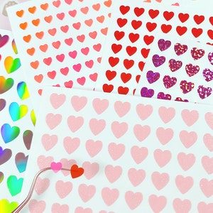 4mm Micro Heart Sticker Sheet Small Heart Stickers Tiny Hearts Planner  Calendar Vinyl School 