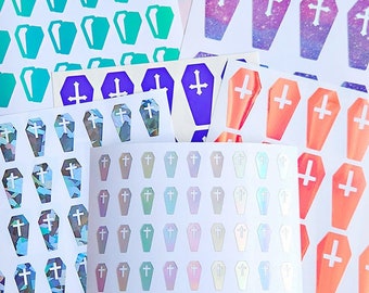 Coffin Vinyl Sticker Sheet