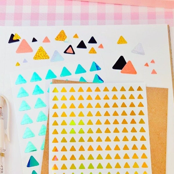 Triangle 0.2"~0.75" Inch Waterproof Vinyl Sticker Sheet