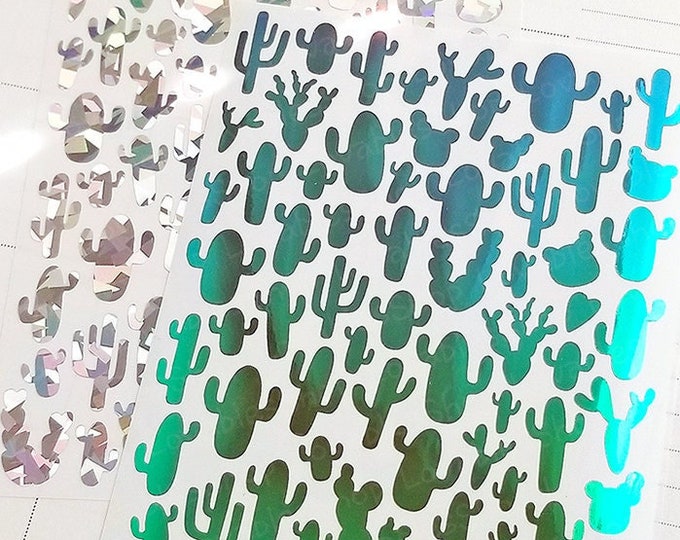 Cactus Permanent vinyl Sticker Sheet