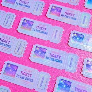 Ticket To The Stars Holografischer Sticker