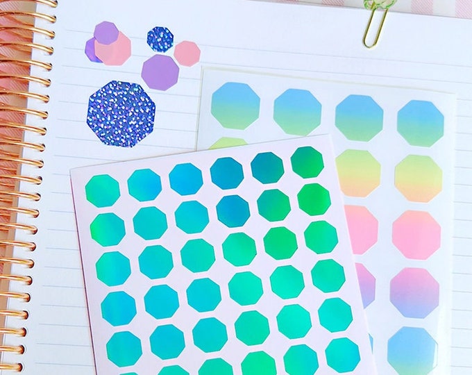 Octagon 0.25"~1" Inch Waterproof Vinyl Sticker Sheet