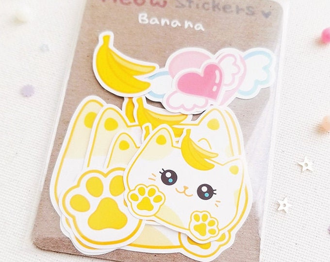 Banana Meow Stickers