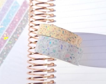 Set of 2 Terrazzo *Iridescent Holo Overlay Washi Tapes* Sandstone & Ash
