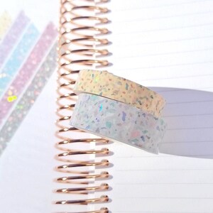 Lot de 2 terrazzo * rubans adhésifs Washi Holo Overlay irisés * Grès et frêne