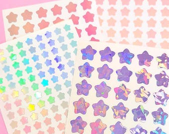 Cute Chubby Star 0.2"~0.75" Inch Vinyl Sticker Sheet
