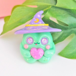 チャウテセイ　にわとりのホチャホチャ Cowboy Frog Desk Buddy, Handmade Polymer Clay Figurine, Desk