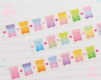 White Ombre Gummy Bear Washi Tape