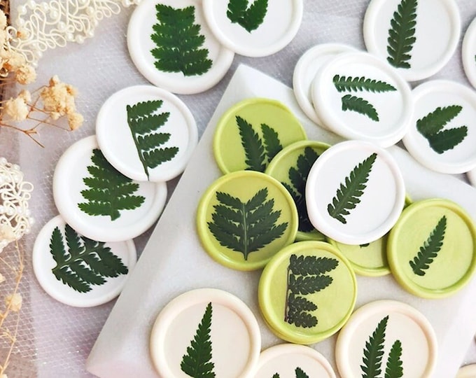 Premade Fern Wax Seal / Peel and Stick / Self Adhesive Wax Seals / Botanical Wax Seal Stickers