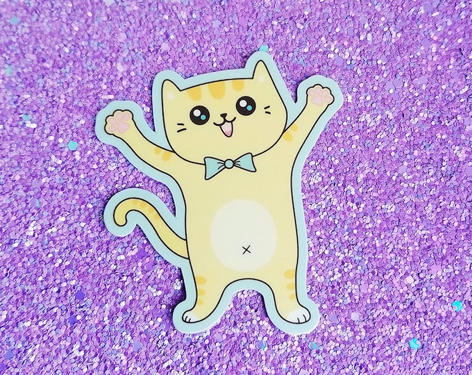 Yellow Cat Vinyl Sticker