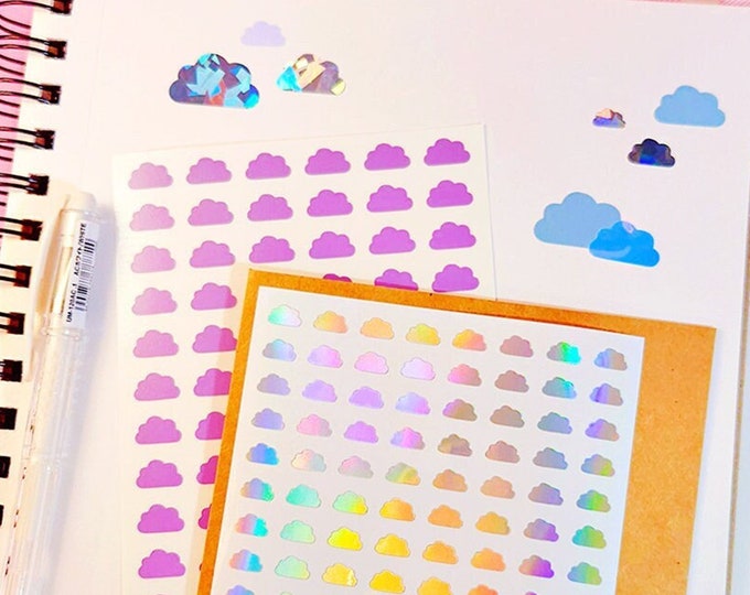 Cloud 0.35" ~ 1" Vinyl Sticker Sheet