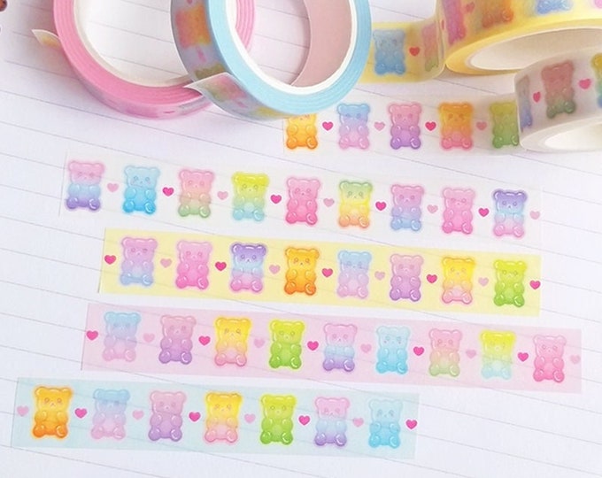 Set of 4 *Ombre Gummy Bear Washi Tapes