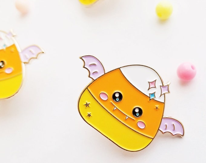 Candy corn Bat  Enamel Pin