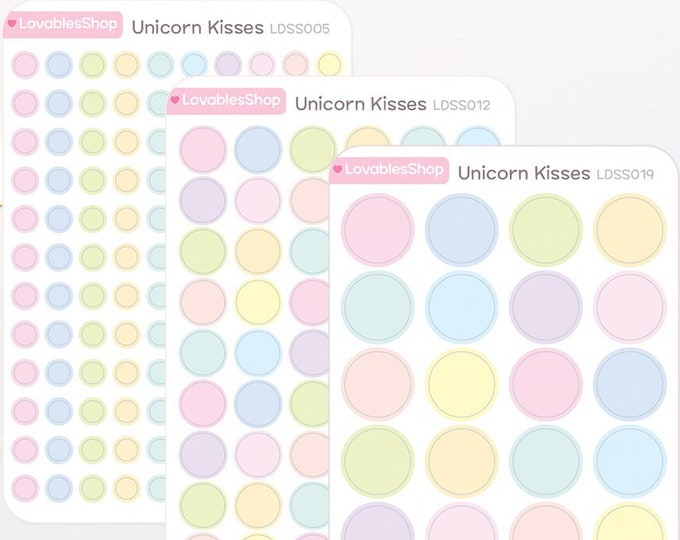 Dot Planner Stickers *Unicorn Kisses*