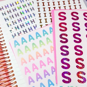 Single Letter Alphabet Upper Case A~Z Vinyl Sticker Sheet