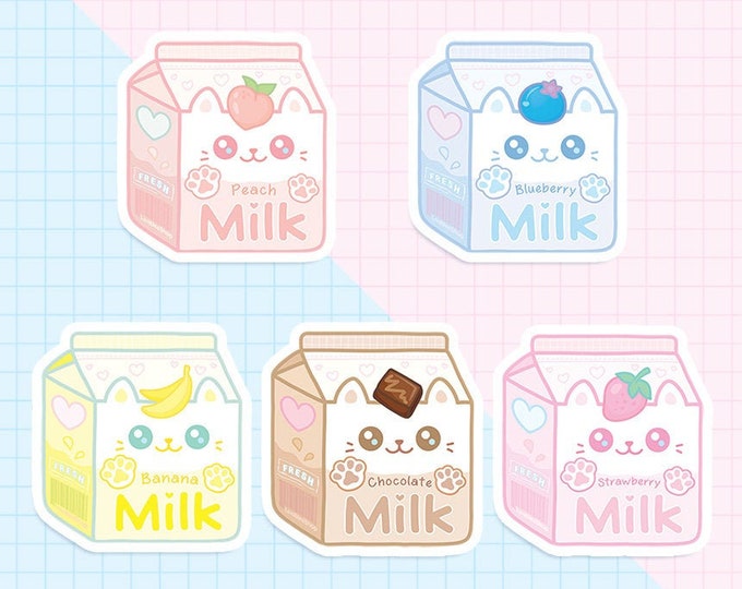 New Ver. Meow Milk Vinyl Sticker