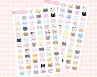 Cat Face Planner Stickers