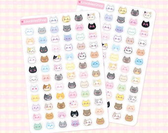 Cat Face Planner Stickers