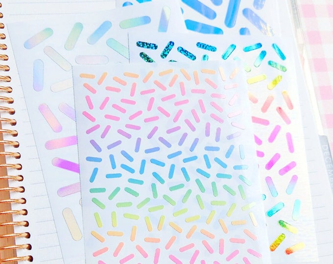 Sprinkles 0.35"~2" Waterproof Vinyl Sticker Sheet