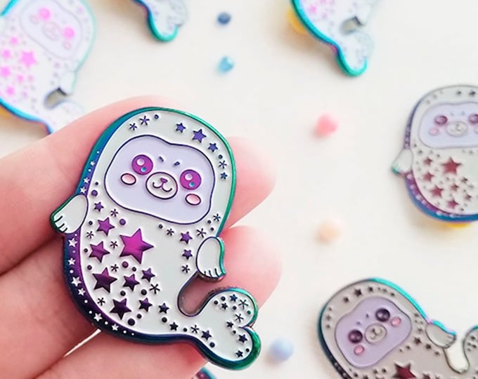 White Seal Enamel Pin