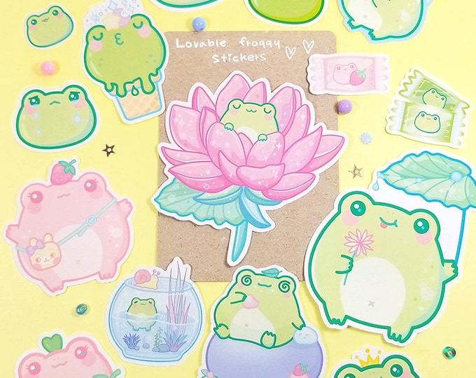 Lovable Froggy Stickers (15pcs)
