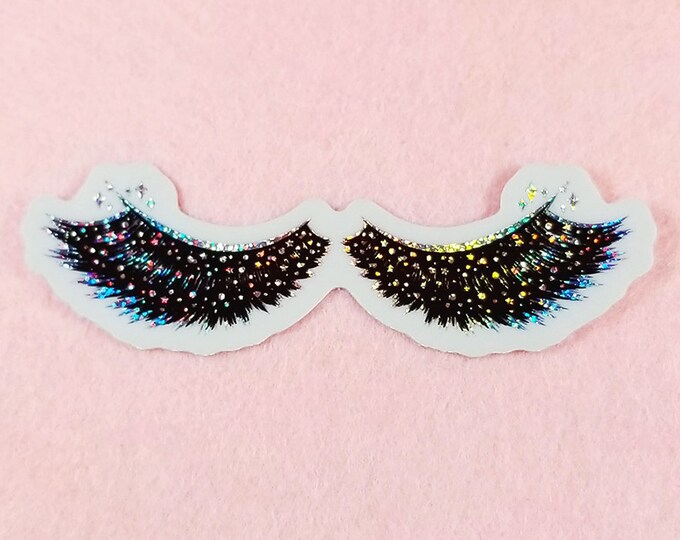 Eyelashes Pixie Dust Glitter Holographic Sticker